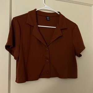 Shein brown crop top size: L